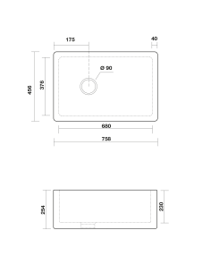 ESSEX keramikas izlietne 76x45,6cm, balta - 1 2