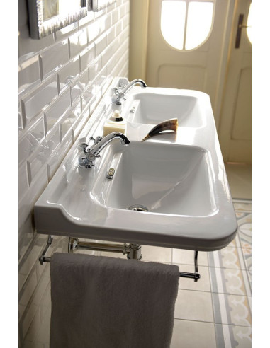 WALDORF keramikas dubultā izlietne 150x55cm, balta - 2