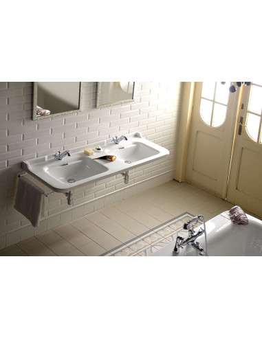 WALDORF keramikas dubultā izlietne 150x55cm, balta - 3