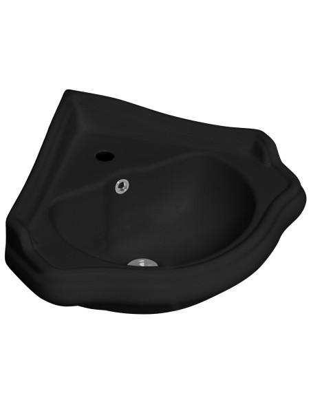 RETRO Corner Keramikas izlietne 57,5x58cm, melna matēta - 1 RETRO Corner Keramikas izlietne 57,5x58cm, melna matēta - 1