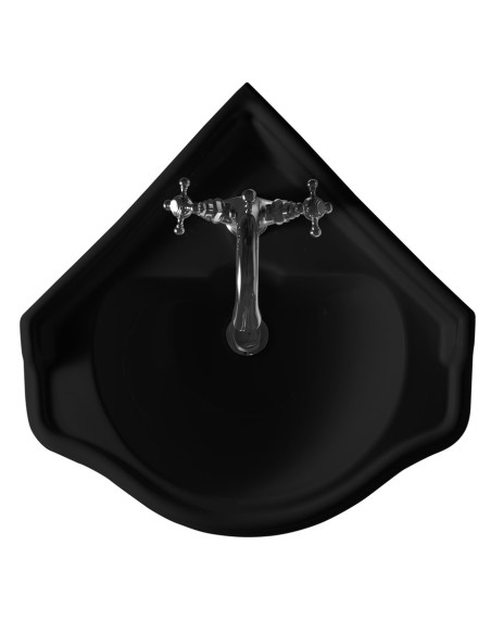 RETRO Corner Keramikas izlietne 57,5x58cm, melna matēta - 2 RETRO Corner Keramikas izlietne 57,5x58cm, melna matēta - 2