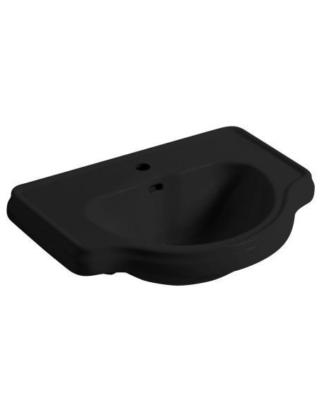 RETRO daļēji padziļināta keramikas izlietne 62x45,5 cm, melna matēta - 1