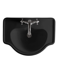 RETRO daļēji padziļināta keramikas izlietne 62x45,5 cm, melna matēta - 1 2