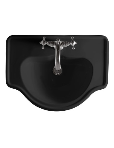 RETRO daļēji padziļināta keramikas izlietne 62x45,5 cm, melna matēta - 2