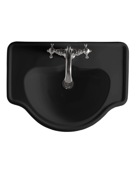 RETRO daļēji padziļināta keramikas izlietne 62x45,5 cm, melna matēta - 2