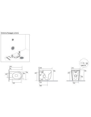 bezmalas grīdas tualete Nolita, lazdu riekstu matēts - 4