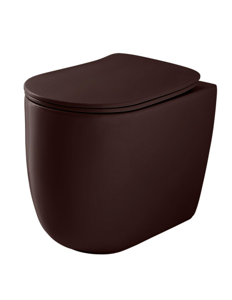 bezmalu grīdas tualete Nolita, bordo krāsas matēts - 1