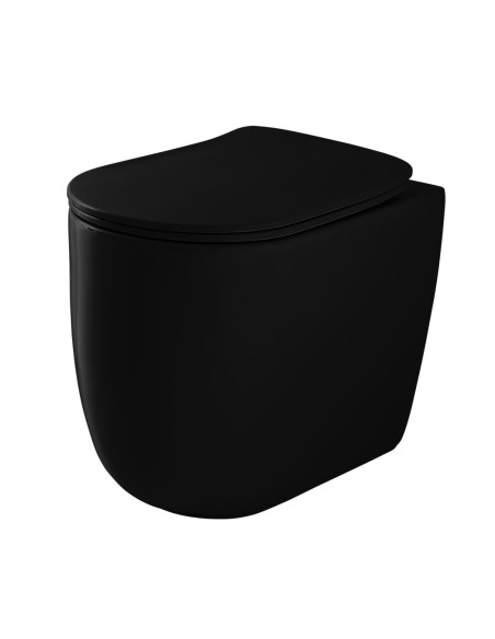 bezmalu grīdas tualete Nolita, melns matēts - 1