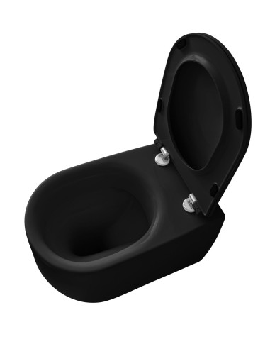 bezmalu grīdas tualete Nolita, melns matēts - 2