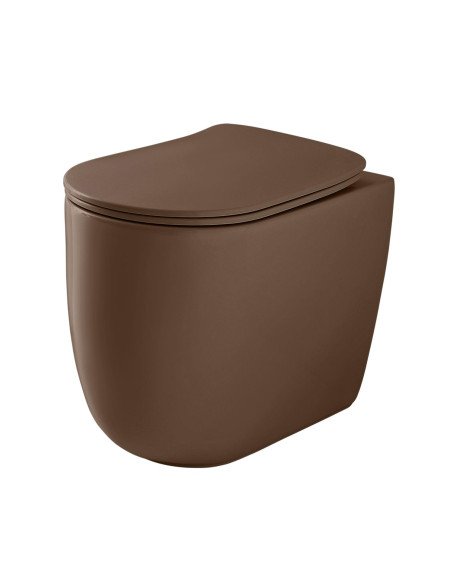 bezmalu grīdas tualete Nolita, brūns matēts - 1