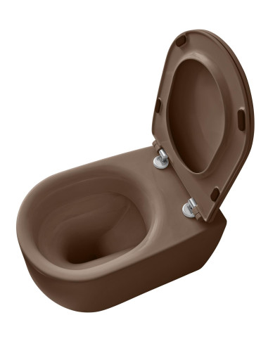 bezmalu grīdas tualete Nolita, brūns matēts - 3