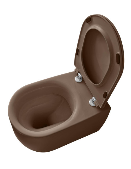 bezmalu grīdas tualete Nolita, brūns matēts - 3
