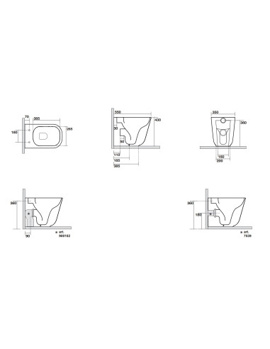bezmalas grīdas tualete Tribeca, lazdu riekstu matēts - 3