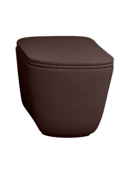 bezmalu grīdas tualete Tribeca, bordo krāsas matēts - 1