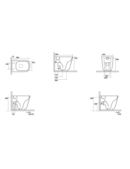bezmalu grīdas tualete Tribeca, dzelzs matēts - 3