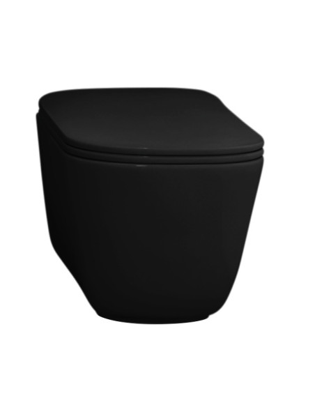 bezmalu grīdas tualete Tribeca, melns matēts - 1