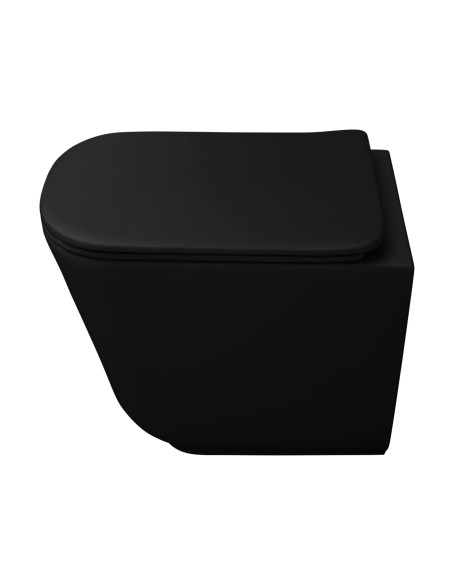 bezmalu grīdas tualete Tribeca, melns matēts - 2