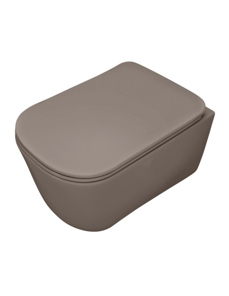 bezmalu pie sienas piekarināmā tualete Tribeca, dzelzs matēts - 1