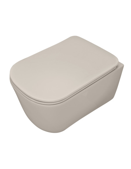 bezmalu pie sienas piekarināmā tualete Tribeca, pelēks matēts - 1