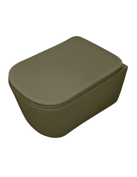 bezmalu pie sienas piekarināmā tualete Tribeca, zaļš matēts - 1