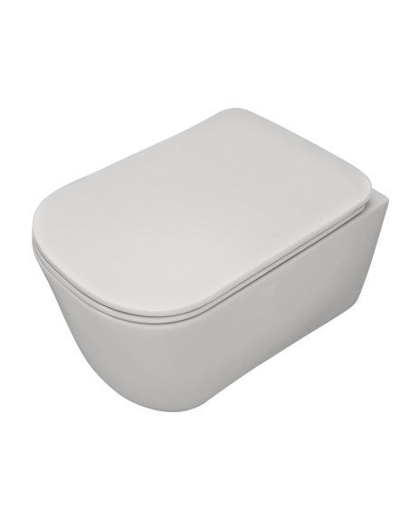 bezmalu pie sienas piekarināmā tualete Tribeca, balts matēts - 1