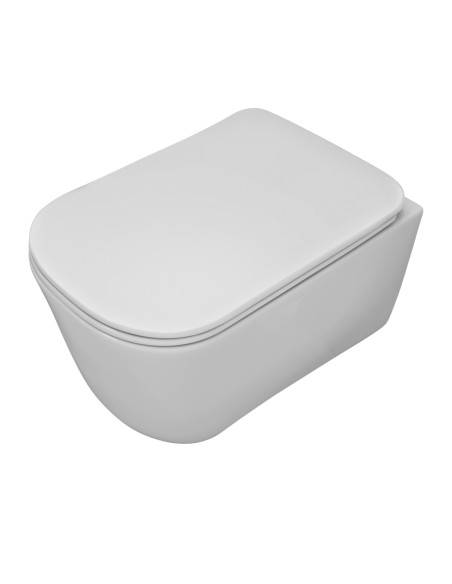 Pie sienas piekarināmā tualete bez malām Tribeca, balta Tech (antibakteriāla virsma) - 1