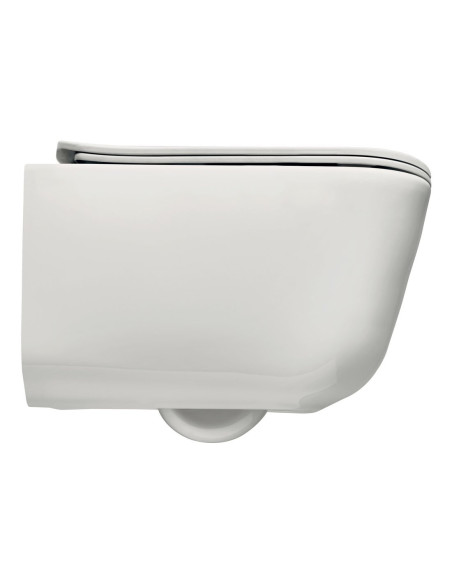 bezmalu pie sienas piekarināmā tualete Tribeca, balta - 3