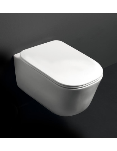 bezmalu pie sienas piekarināmā tualete Tribeca, balta - 6