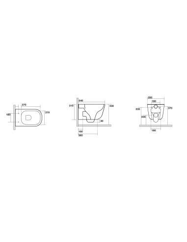bezmalu pie sienas piekarināmā tualete Tribeca, balta - 7