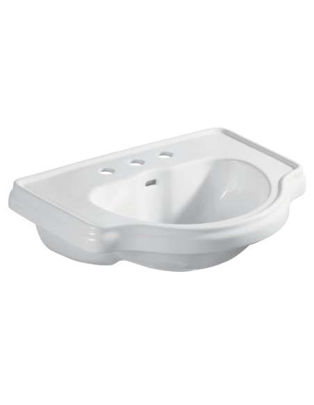 RETRO keramikas izlietne 62x45,5cm, iebūvēta, 3 atveres mikserim, balta - 1 RETRO keramikas izlietne 62x45,5cm, iebūvēta, 3 atveres mikserim, balta - 1