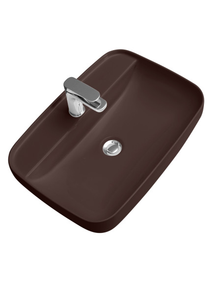 Uz galda iebūvējama izlietne Tribeca 60x43x15 cm, bordo krāsas matēts - 1 Uz galda iebūvējama izlietne Tribeca 60x43x15 cm, bordo krāsas matēts - 1