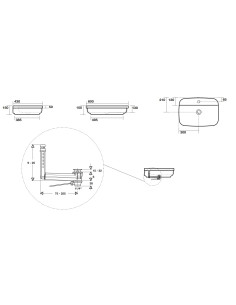 Uz galda virsmas liekamā izlietne Tribeca 60x43x15 cm, balta Tech (antibakteriāla virsma) - 1 2