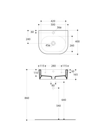 FLO keramikas izlietne 50x40cm - 4