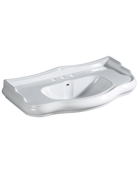 RETRO Keramikas izlietne 100x54cm, 3 atveres, balta - 1