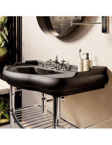 RETRO Keramikas izlietne 100x54,5cm, melna matēta - 3