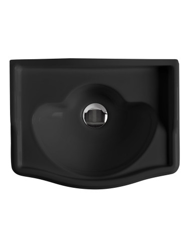 RETRO Keramikas izlietne 41x30cm (bez krāna/pārplūdes atveres), melns matēts - 2