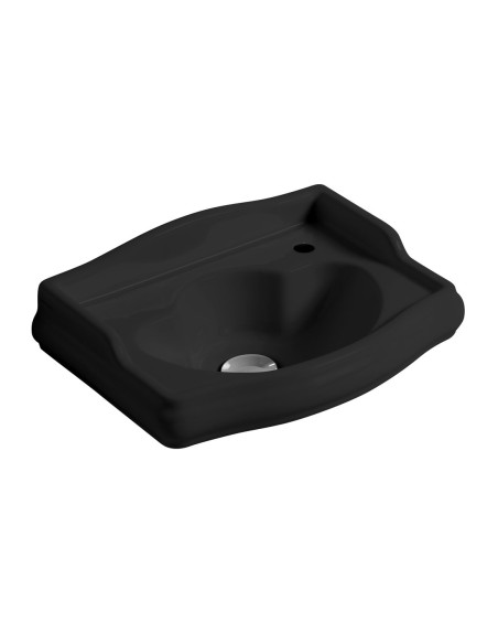 RETRO keramikas izlietne 41x30cm (krāna caurums uz RHS, bez pārplūdes atveres), melns matēts - 1