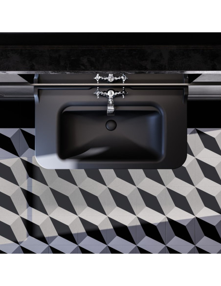 WALDORF Keramikas izlietne 120x55cm, melna matēta - 2 WALDORF Keramikas izlietne 120x55cm, melna matēta - 2