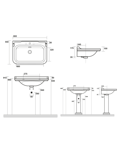 WALDORF Keramikas izlietne 80x55cm, melna matēta - 6
