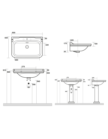 WALDORF Keramikas izlietne 80x55cm, melna matēta - 6