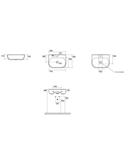 izlietne Nolita 50x45x15 cm, zaļš matēts - 2