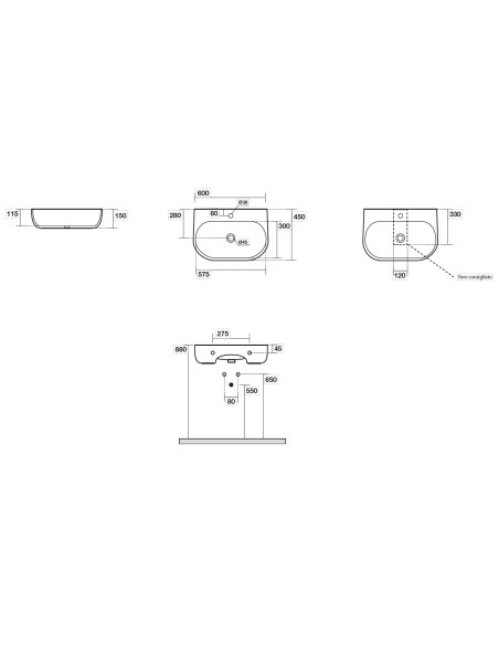 izlietne Nolita 60x45x15 cm, balts matēts - 2