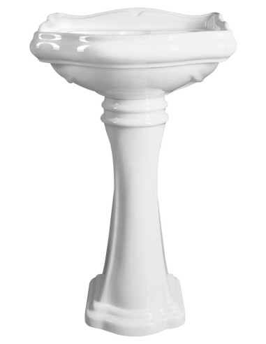 RETRO 3 caurumu keramikas izlietne 55x45cm, balta - 3