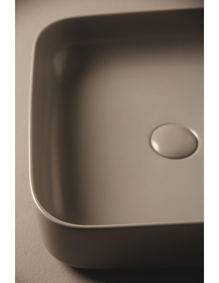 Uz galda virsmas liekamā apaļa izlietne ON 43x43x12 cm, lazdu riekstu matēts - 3