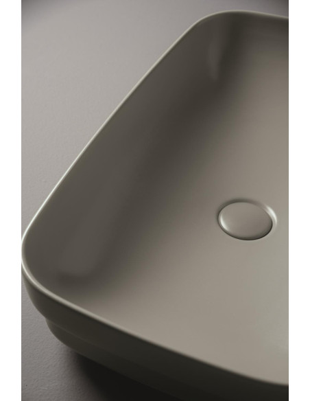 Uz galda virsmas liekamā apaļa izlietne ON 43x43x12 cm, dzelzs matēts - 3