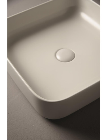 Uz galda virsmas liekamā apaļa izlietne ON 43x43x12 cm, pelēks matēts - 3