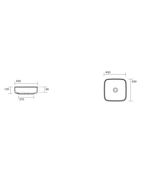 Uz galda virsmas liekamā apaļa izlietne ON 43x43x12 cm, pelēks matēts - 5