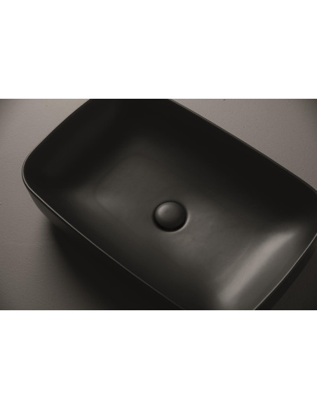 Uz galda virsmas liekamā apaļa izlietne ON 43x43x12 cm, melns matēts - 3 Uz galda virsmas liekamā apaļa izlietne ON 43x43x12 cm, melns matēts - 3