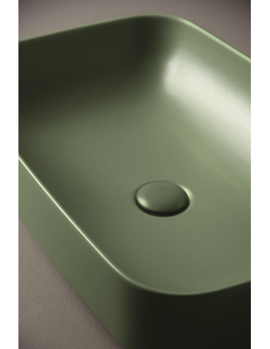 Uz galda virsmas liekamā apaļa izlietne ON 43x43x12 cm, zaļš matēts - 3