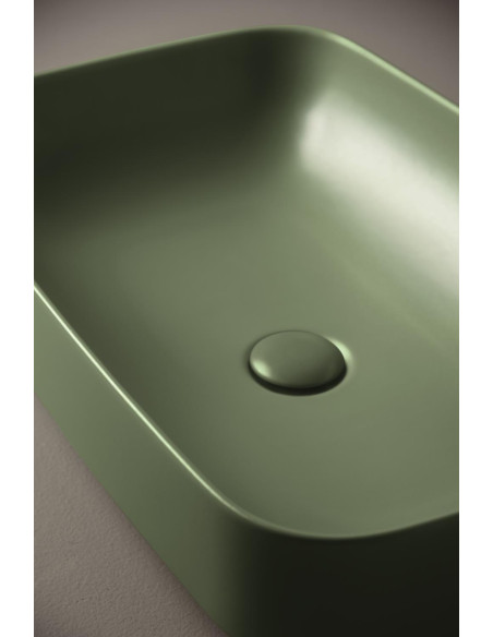 Uz galda virsmas liekamā apaļa izlietne ON 43x43x12 cm, zaļš matēts - 3 Uz galda virsmas liekamā apaļa izlietne ON 43x43x12 cm, zaļš matēts - 3